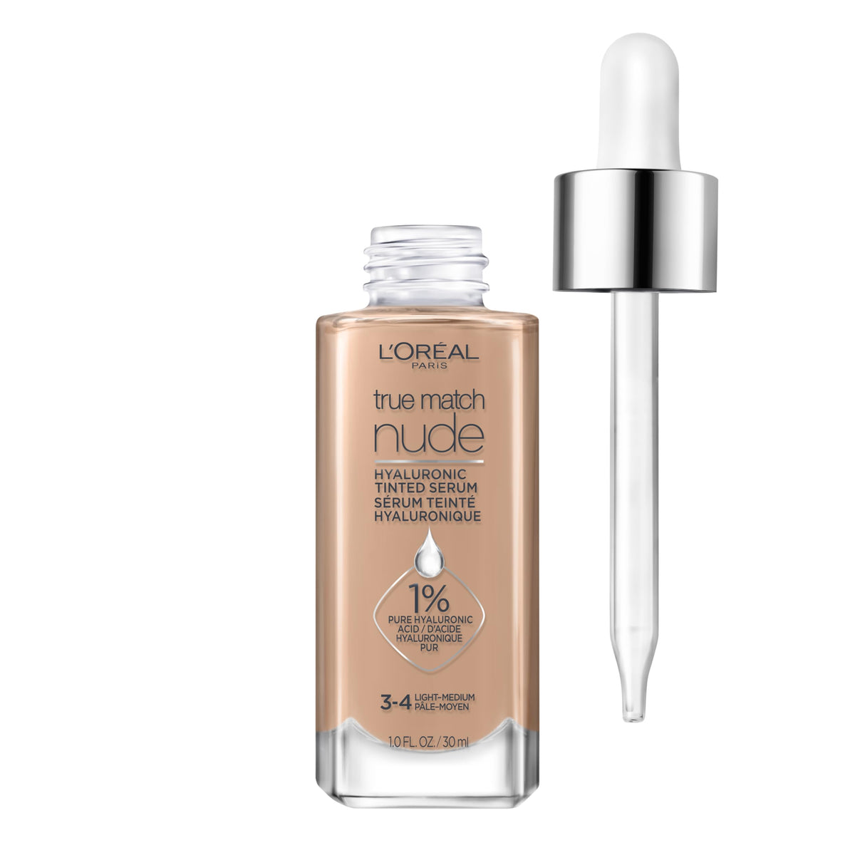 L'Oreal Paris True Match Nude Hyaluronic Tinted Serum Foundation front view