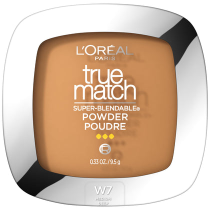 L'Oreal Paris True Match Super Blendable Foundation Powder W7 Medium Deep front view