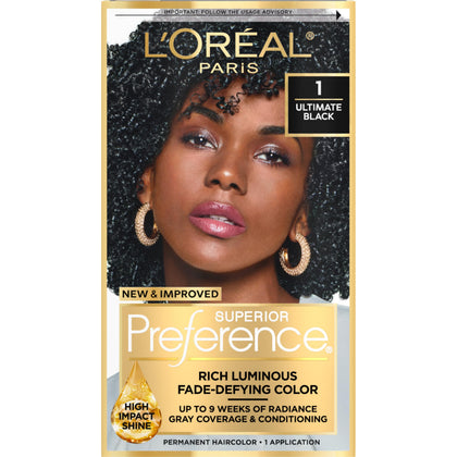 L'Oreal Paris Ultimate Black Hair Colour Kit front view