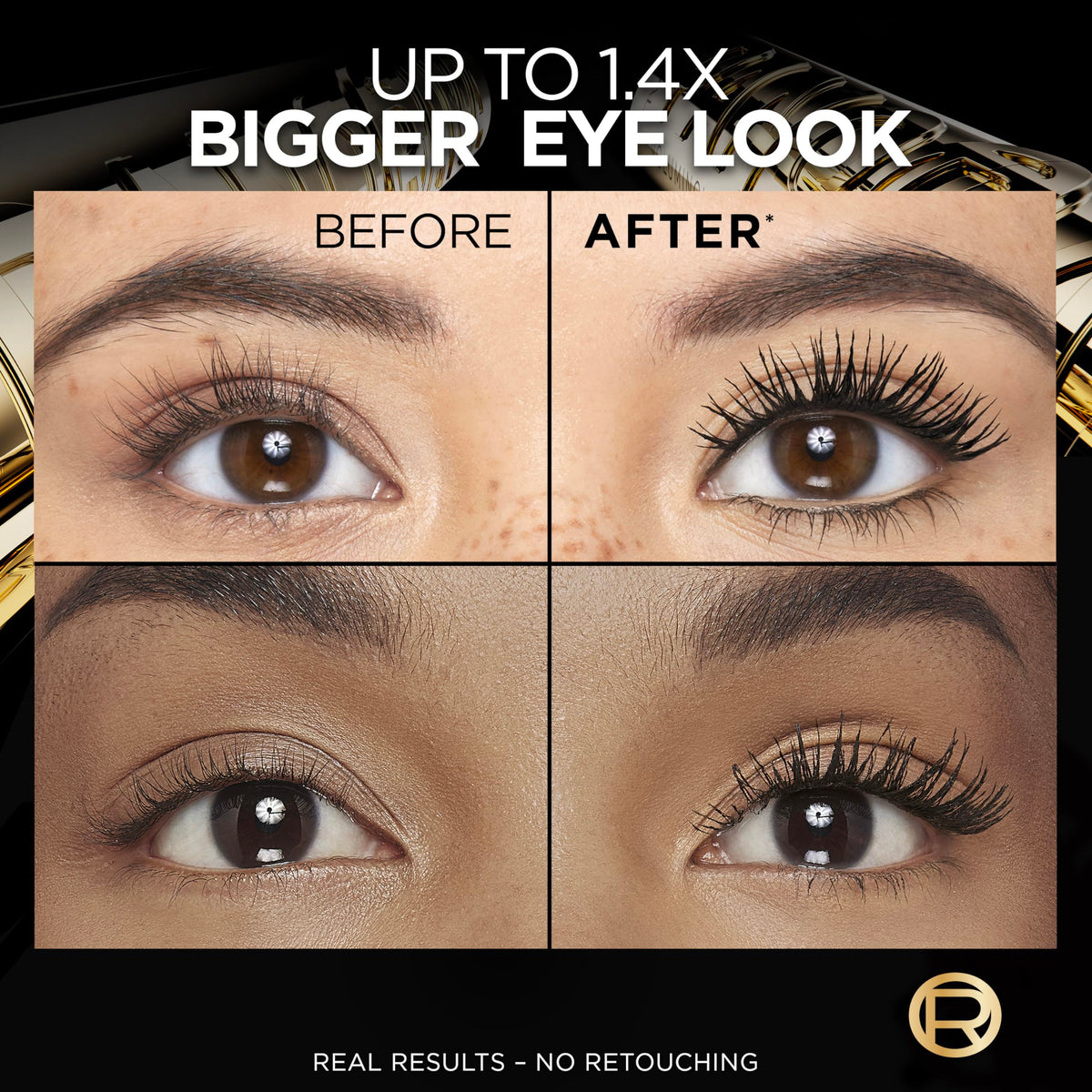 L'Oreal Paris Voluminous Panorama Mascara application on lashes