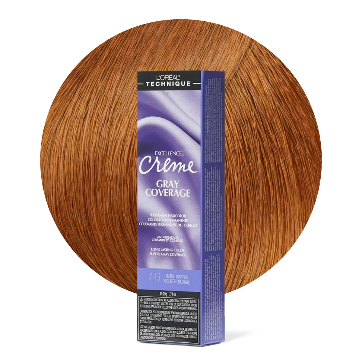 L'OREAL TECHNIQUE Excellence Crème Permanent Colour Dark Copper Blonde packaging front view