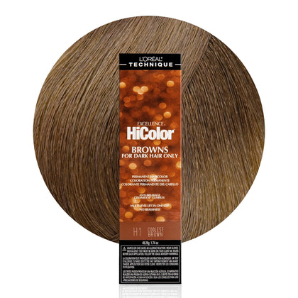 L'OREAL TECHNIQUE HiColor Permanent Hair Colour H1 Coolest Brown packaging front view