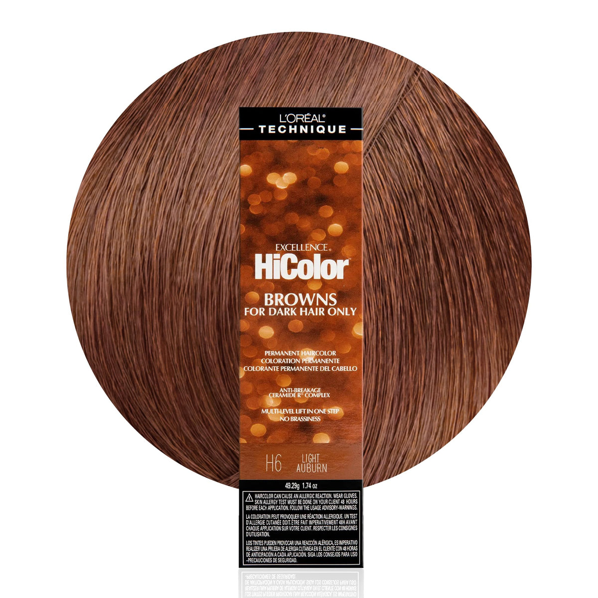 L'OREAL TECHNIQUE HiColor Warm Brown Hair Colour tube front view