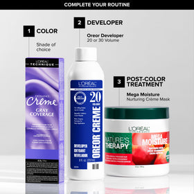 L'OREAL TECHNIQUE Oreor Developer 40 Volume 8 Oz side view showing packaging