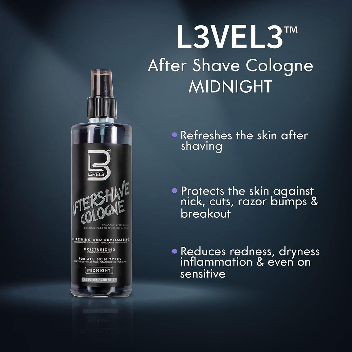 L3 After Shave Spray Cologne on grooming table