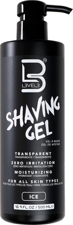 L3 Clear Shaving Gel 16.9 oz front view