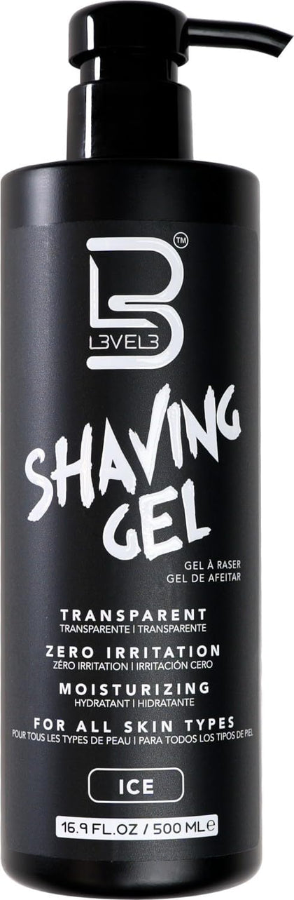 L3 Clear Shaving Gel 16.9 oz front view