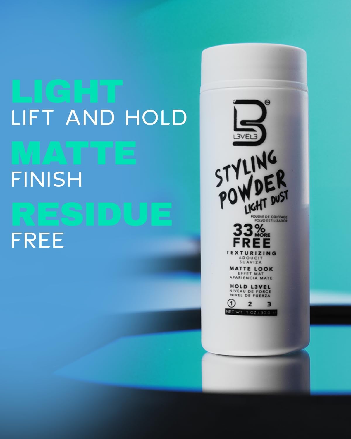 L3 Light Hold Styling Powder for Men application demonstration