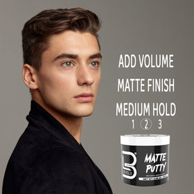 L3 Matte Putty Hair Product 3.5oz with styling tools