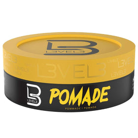 L3 Pomade 4 Pack lifestyle scene with grooming tools