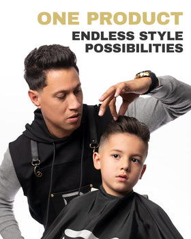L3 Pomade applied to styled hair