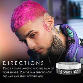 L3 Spider Wax for Men showing flake-free application