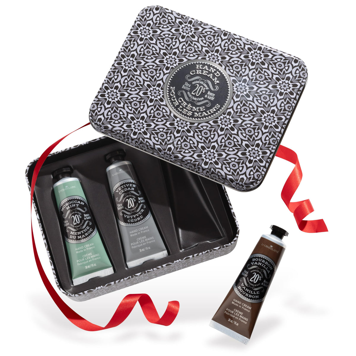 La Chatelaine Hand Cream Gift Set with three travel-sized lotions