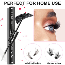La Maesii 2 in 1 Lash Cluster Glue with false eyelashes