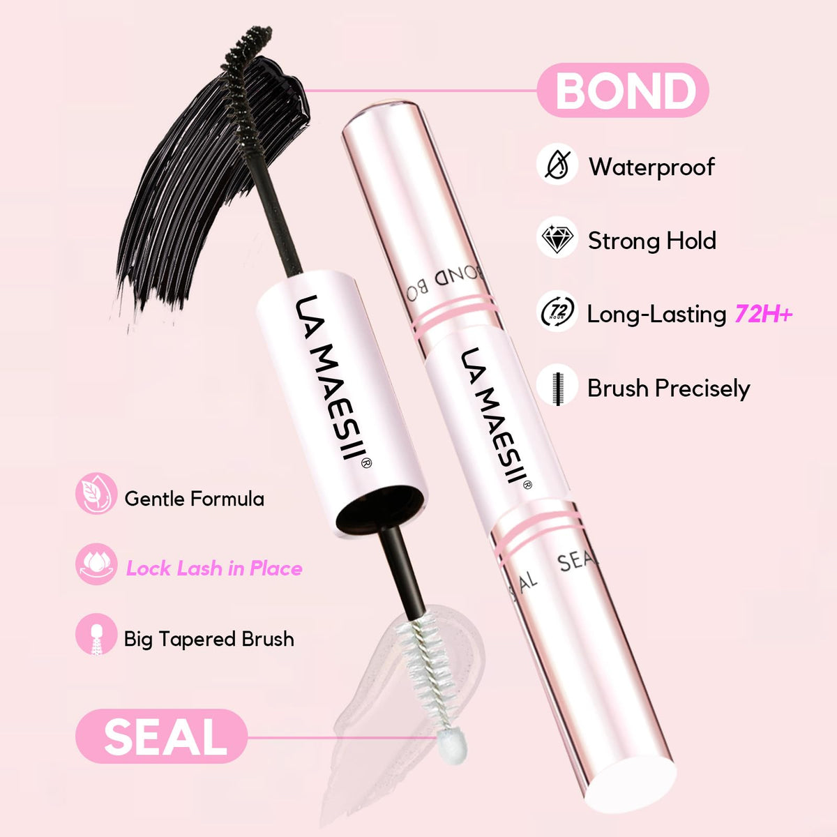La Maesii double-ended lash bond and seal applicator close-up