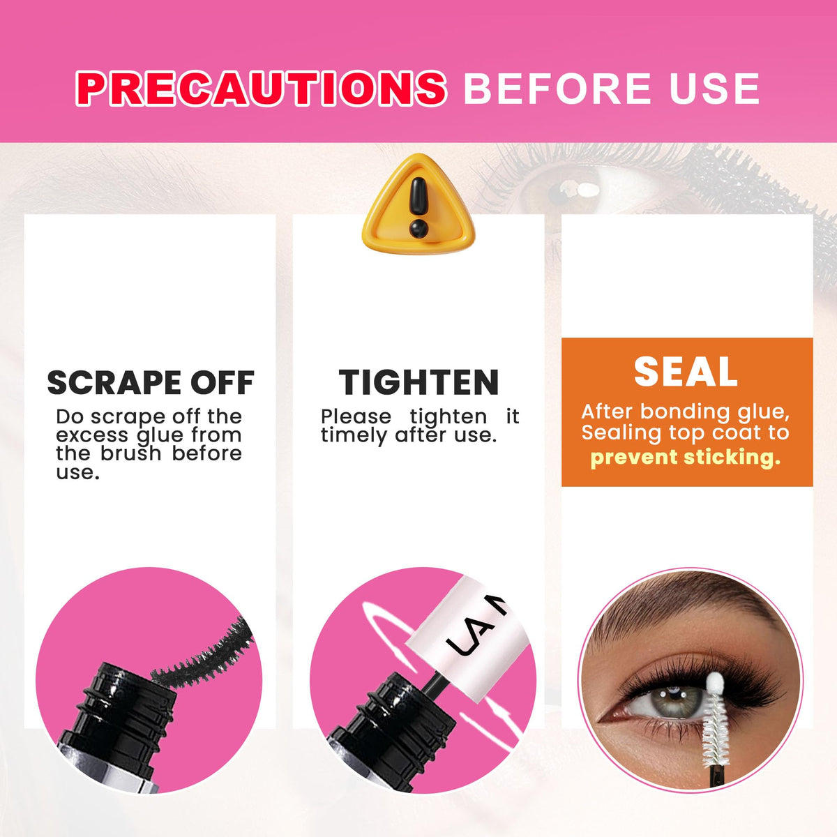 La Maesii Lash Cluster Glue 2 in 1 product details on a table