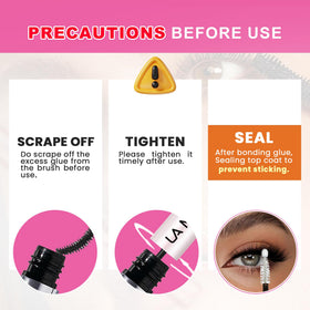 La Maesii Lash Cluster Glue 2 in 1 product details on a table