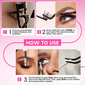 La Maesii Lash Cluster Glue 2 in 1 with other beauty tools