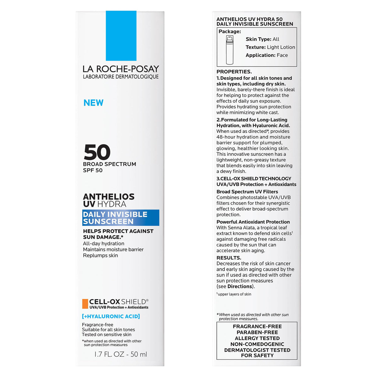 La Roche-Posay Anthelios UV Hydra Sunscreen SPF 50 on a travel bag