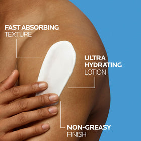 La Roche-Posay Lipikar Urea 10% Body Lotion application on dry skin