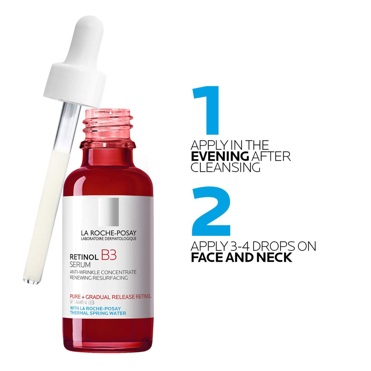 La Roche-Posay Retinol B3 Serum 30ml application on skin