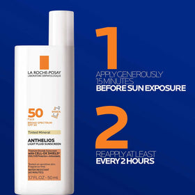 La Roche-Posay Tinted Mineral Sunscreen SPF 50 blended on skin