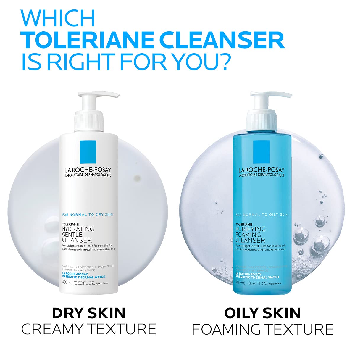 La Roche-Posay Toleriane Foaming Cleanser 6.76oz size comparison