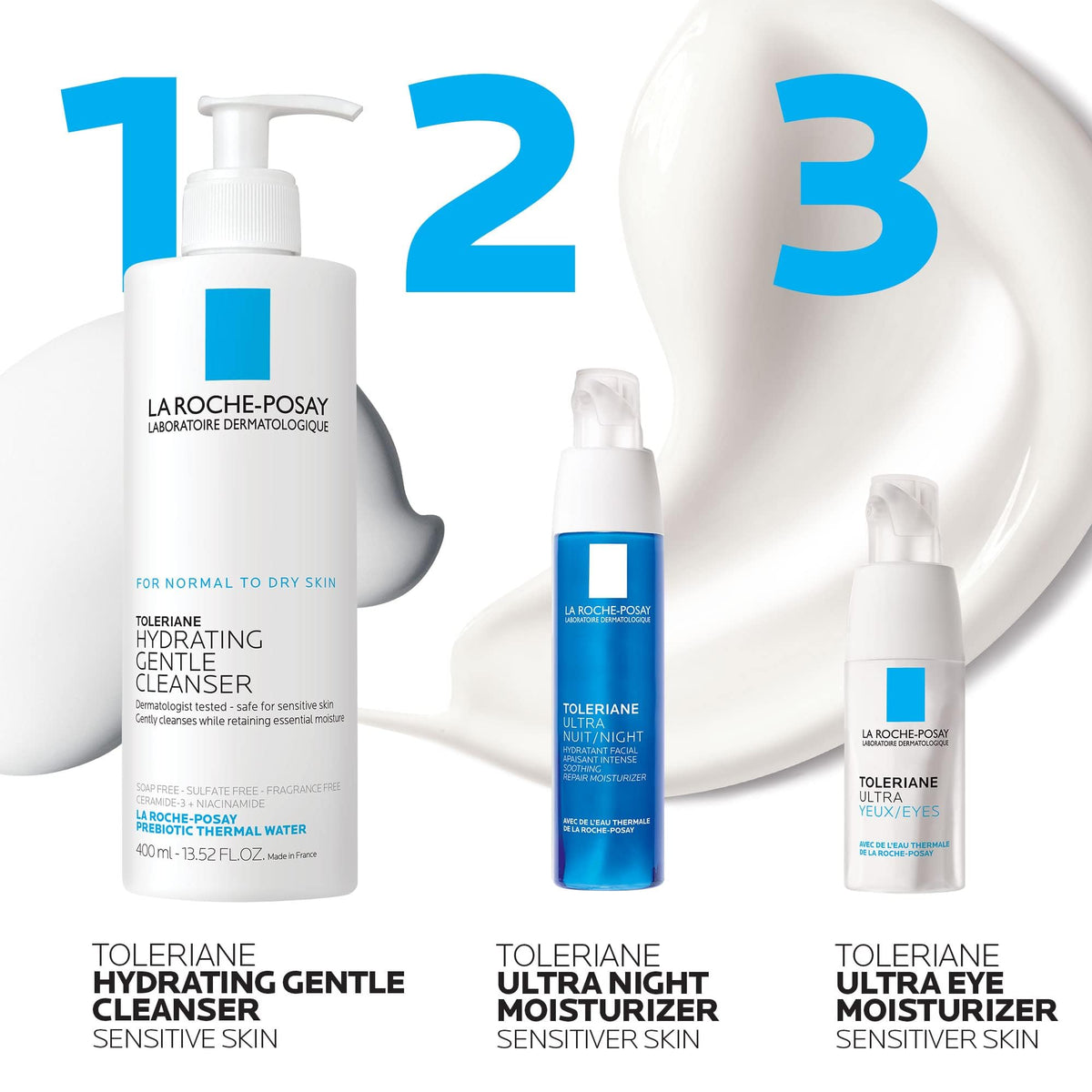 La Roche-Posay Toleriane Night Cream in a serene bathroom setting