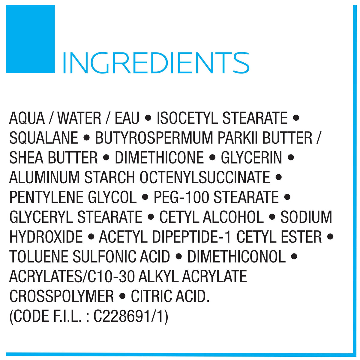 La Roche-Posay Toleriane Ultra Soothing Face Moisturiser with ingredients list