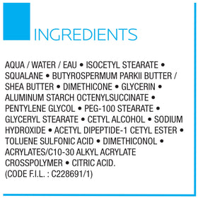 La Roche-Posay Toleriane Ultra Soothing Face Moisturiser with ingredients list