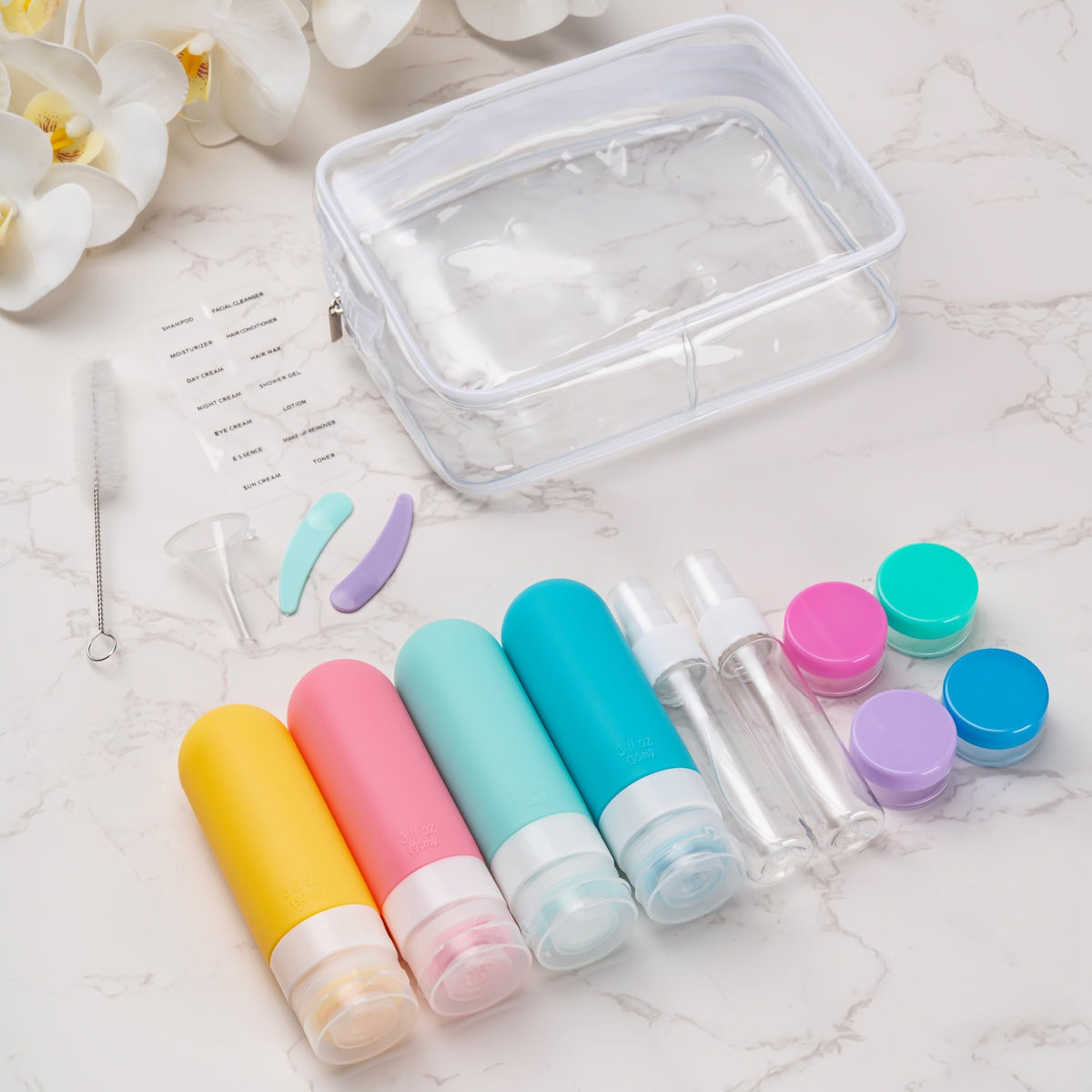 Label page for personalisation of travel containers