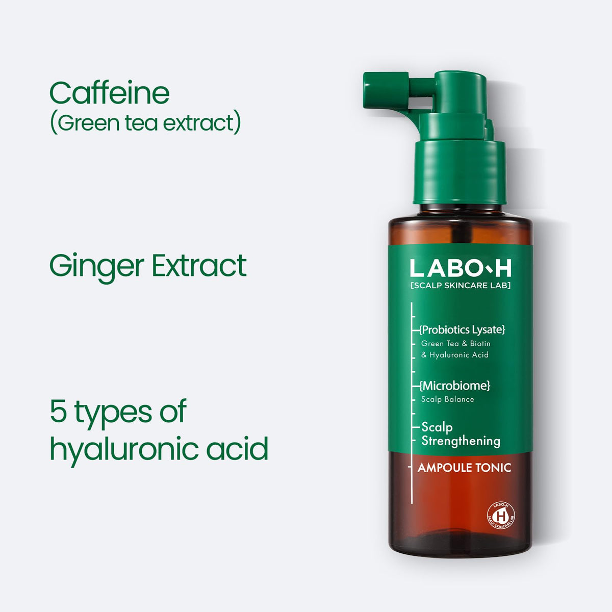 LABO-H Scalp Strengthening Spray application on hair