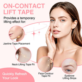 LadPemo Face Lift Tape applied on model's jawline