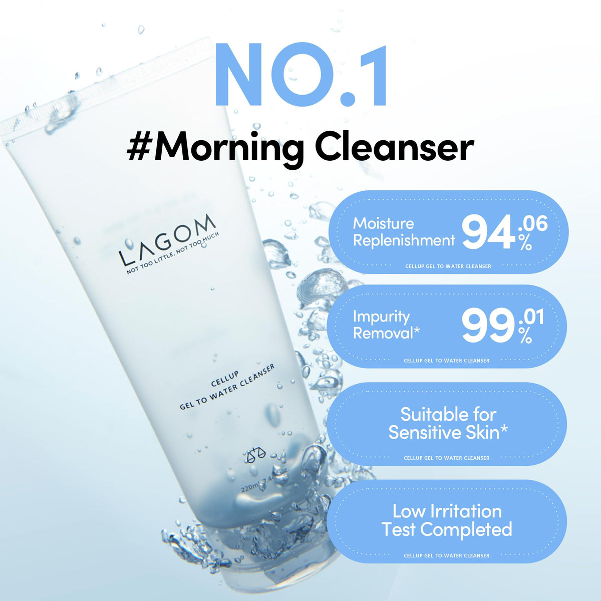 LAGOM Cellup Gel To Water Cleanser texture close-up