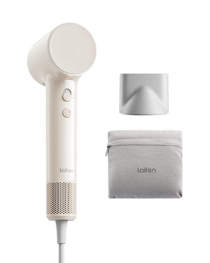Laifen Air Ionic Hair Dryer front view, milktea colour