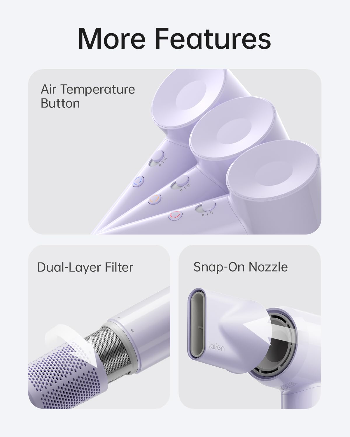 Laifen SE Lite Hair Dryer with user styling hair