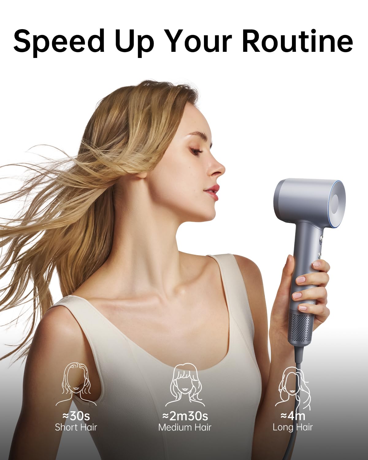 Laifen Swift Hair Dryer showing concentrator nozzle attachment