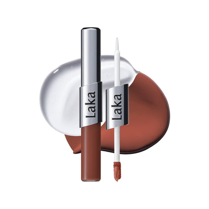Laka Perfect Twin Lip dual-ended lipstick and gloss in warm taupe brown