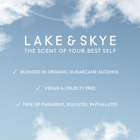 Lake & Skye 11 11 Eau de Parfum Travel Spray 15mL on a vanity