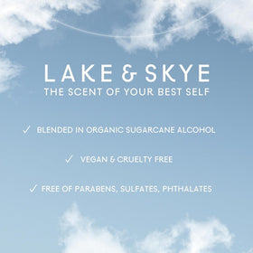 Lake & Skye 11 11 Vanilla Eau de Parfum 50mL with floral background