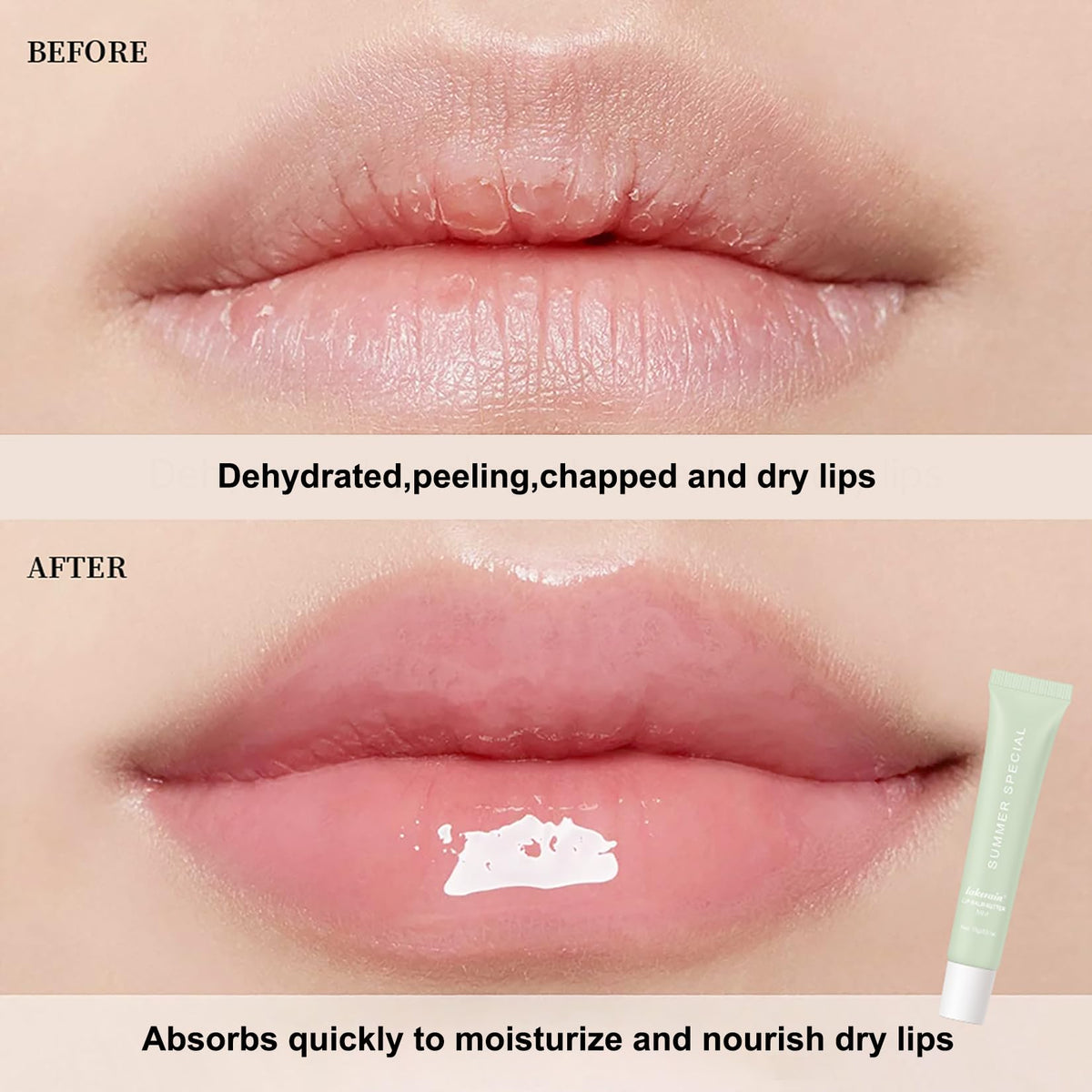 Lakerain Lip Glossy Butter Balm set arranged on a flat surface