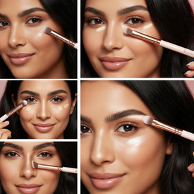Lamora makeup brushes showcasing different shapes