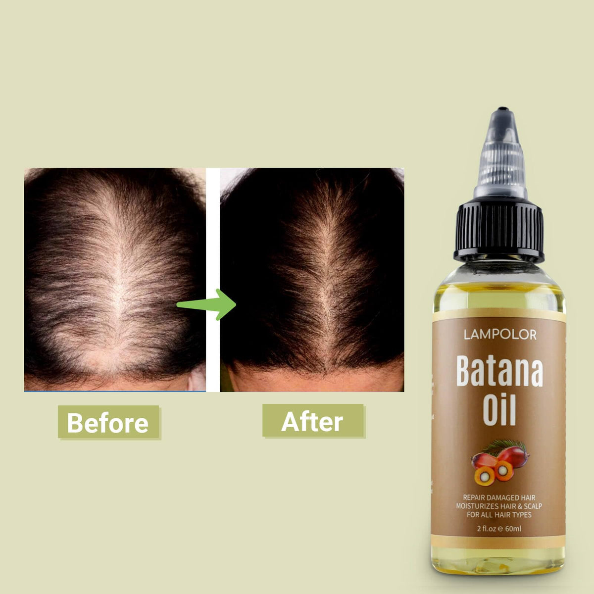 Lampolar Batana Oil on a wooden background