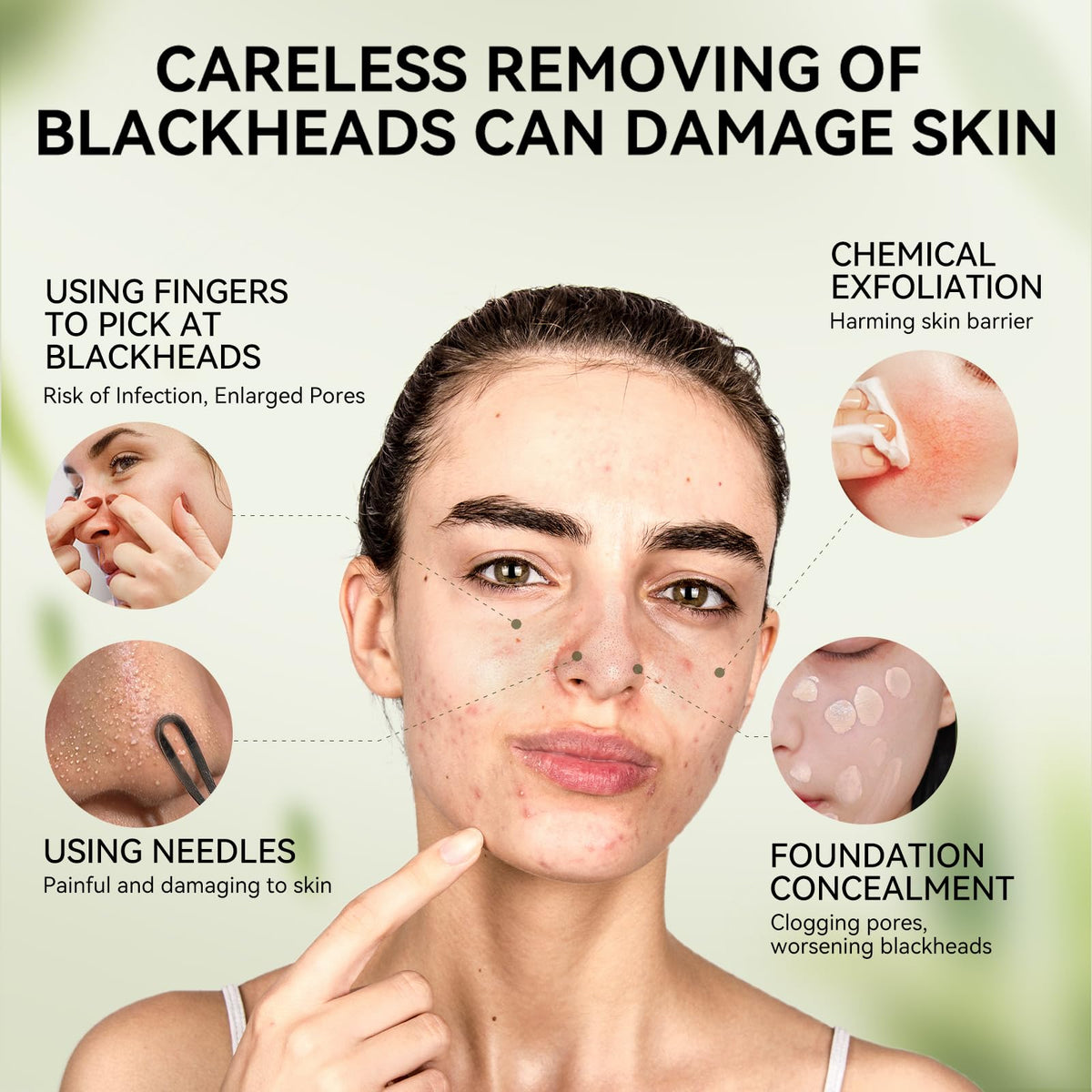 LANBENA Bamboo Charcoal Blackhead Remover Mask application on skin