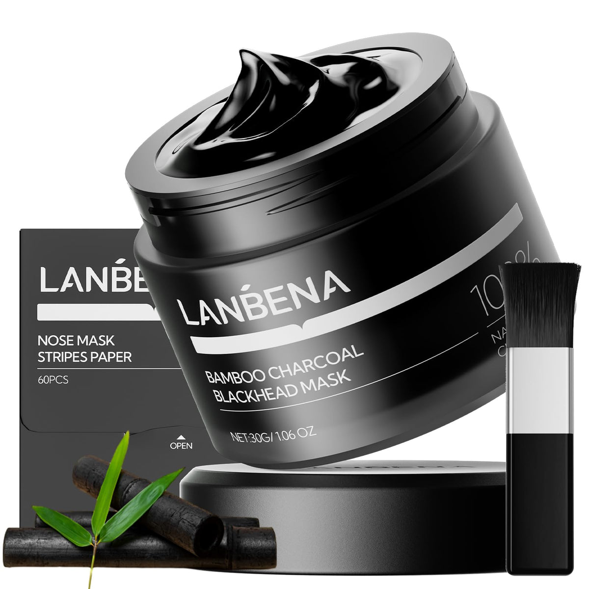 LANBENA Bamboo Charcoal Blackhead Remover Mask packaging front view