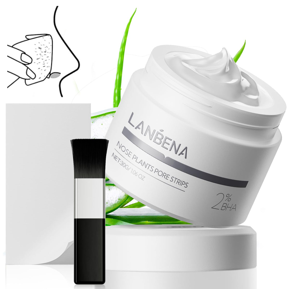 LANBENA Blackhead Remover Nose Strips packaging front view