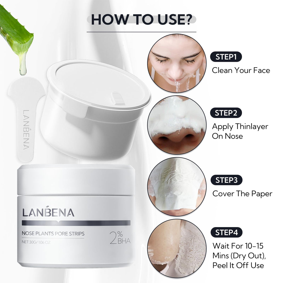 LANBENA Blackhead Remover Peel Off Mask with aloe vera