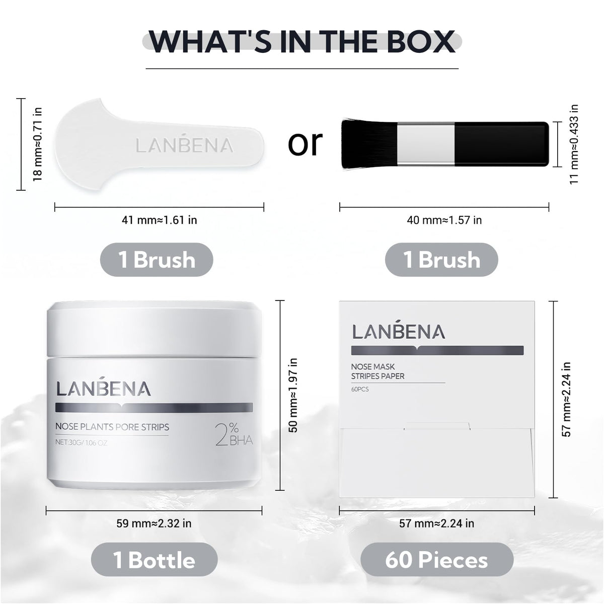 LANBENA Blackhead Remover Peel Off Mask with ingredients list