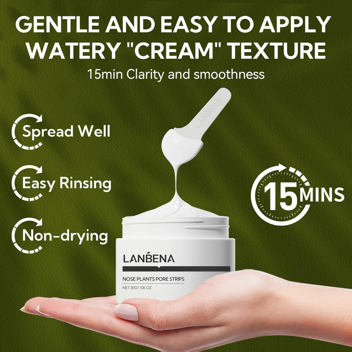 LANBENA Nose Pore Strips blackhead remover mask in use