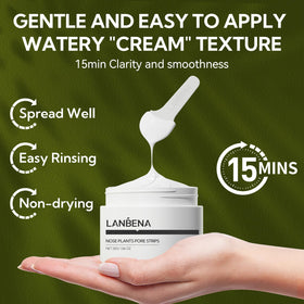 LANBENA Nose Pore Strips blackhead remover mask in use